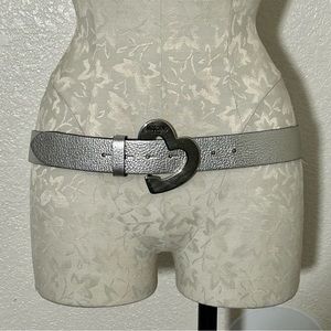 Moschino Jeans Silver Heart Belt 🩶